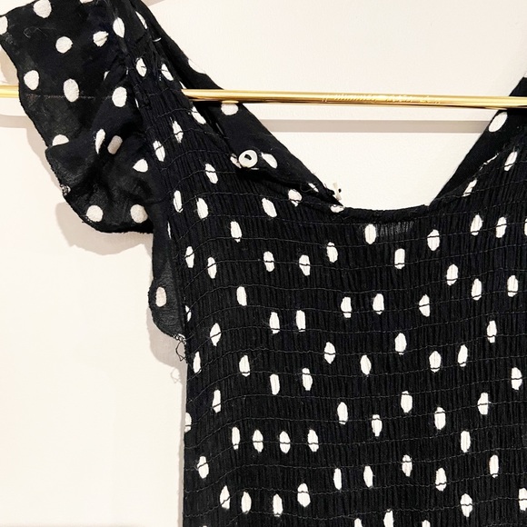 Free People Chambray Butterflies Dot Midi Ruffle Dress in Black size XS - Picture 10 of 13